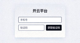 开云平台注册登录界面，包含手机号和验证码输入框